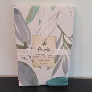 Benson Mills Giselle Spillproof Round Tablecloth 70in Floral Nature Polyester